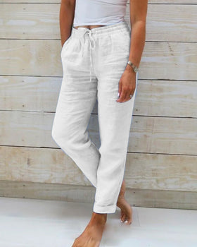Pantalon fluide à taille élastique avec poches – Décontracté, confortable & polyvalent