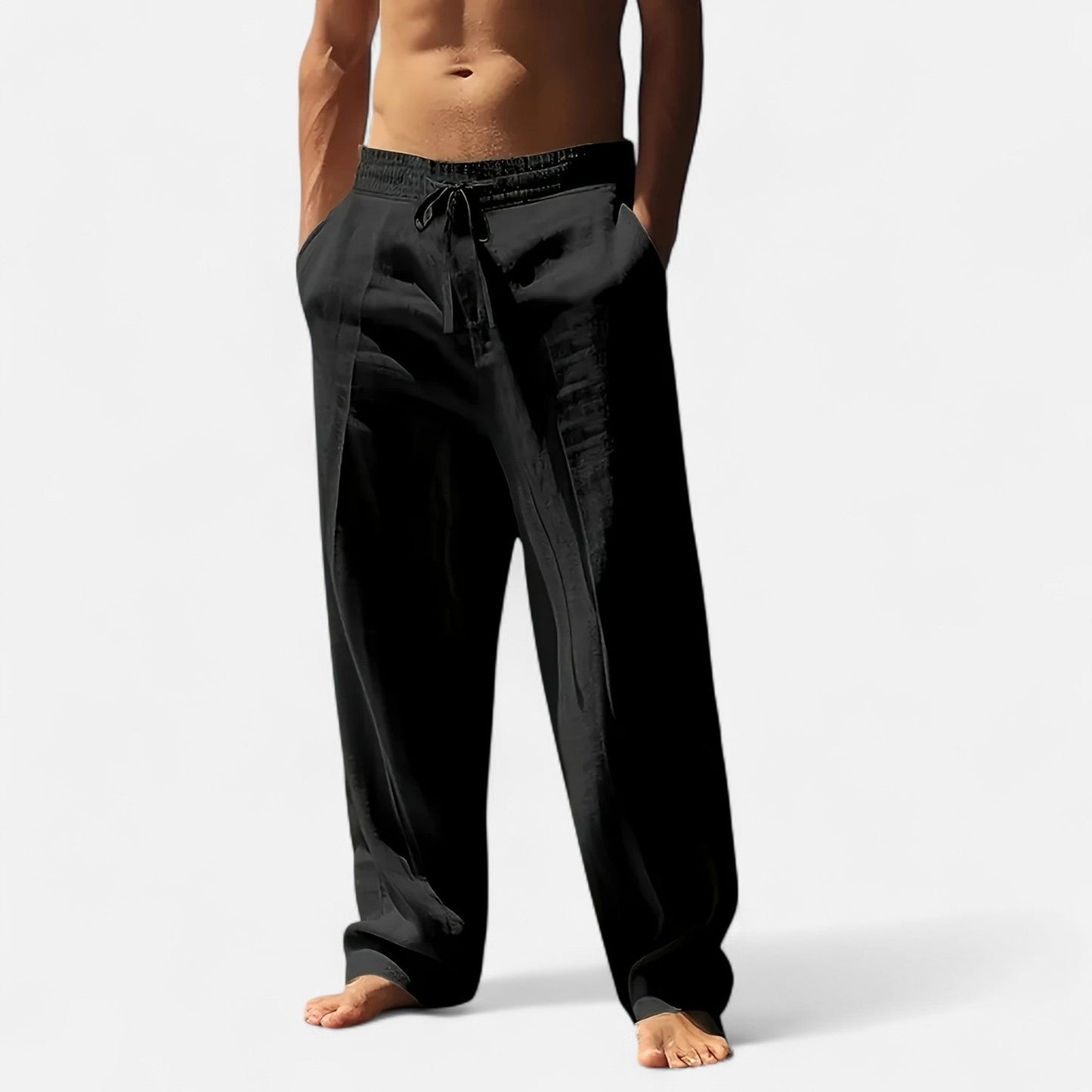 Men’s Linen Pants | Pantalon Large Homme en Lin | Confort Léger & Élégance Décontractée