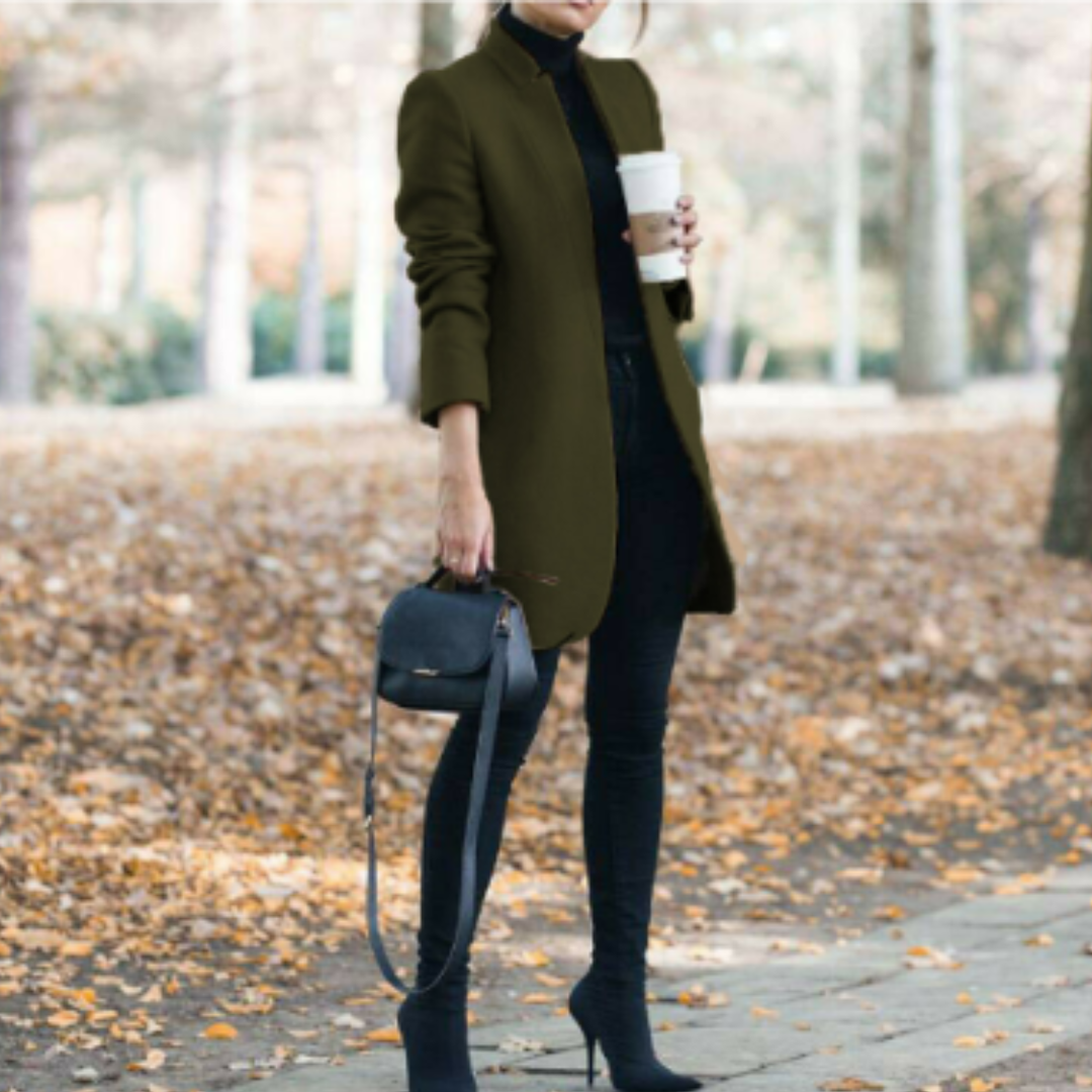 Marsanne | Manteau Long Femme Élégant Classique Uni à Coupe Moderne