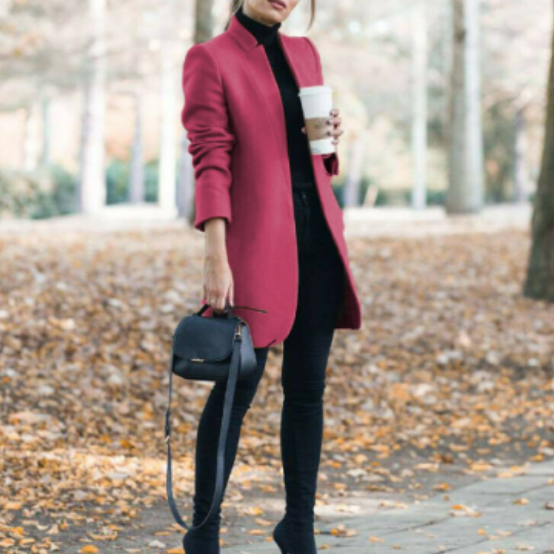 Marsanne | Manteau Long Femme Élégant Classique Uni à Coupe Moderne