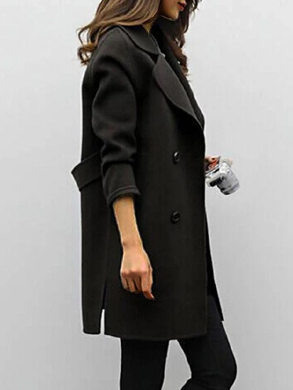 Geneva | Manteau Long Femme à Double Boutonnage avec Large Col