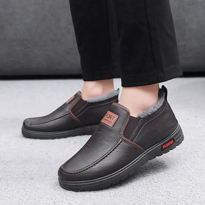 Yvrian | Chaussures Hiver Homme Slip-On Mi-Montantes avec Doublure Chaude