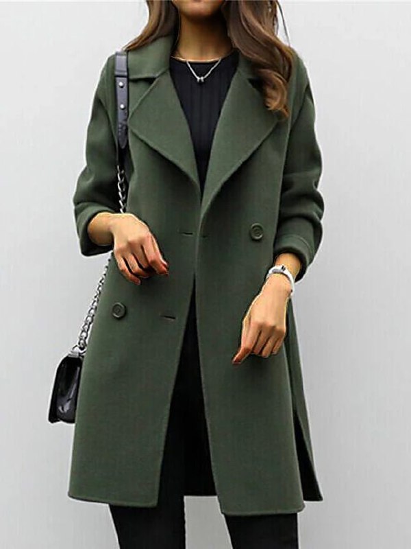 Geneva | Manteau Long Femme à Double Boutonnage avec Large Col