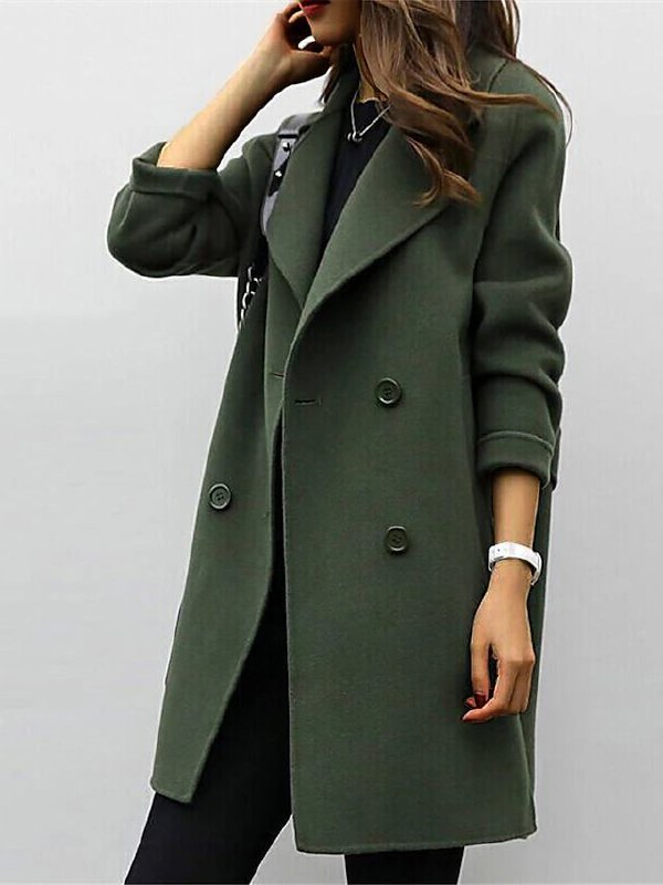 Geneva | Manteau Long Femme à Double Boutonnage avec Large Col