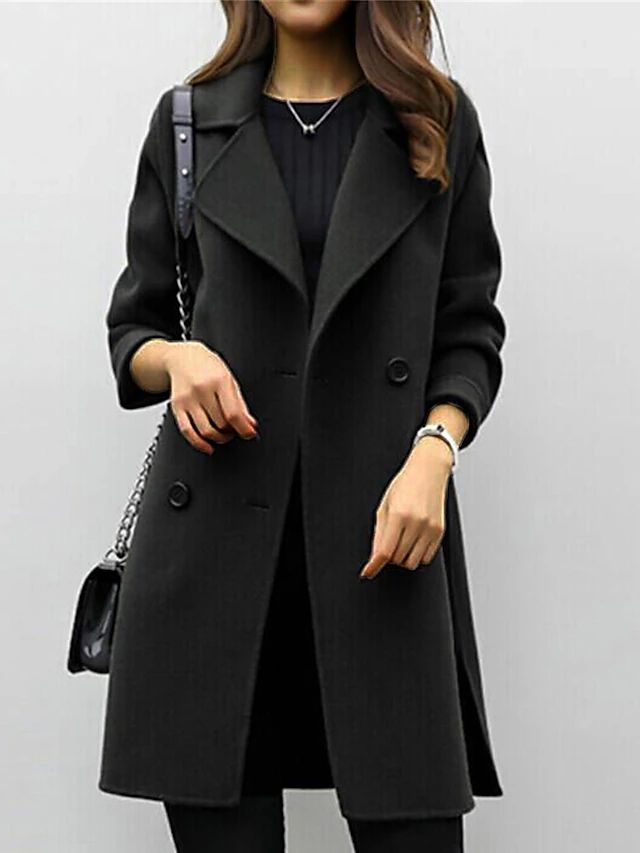 Geneva | Manteau Long Femme à Double Boutonnage avec Large Col