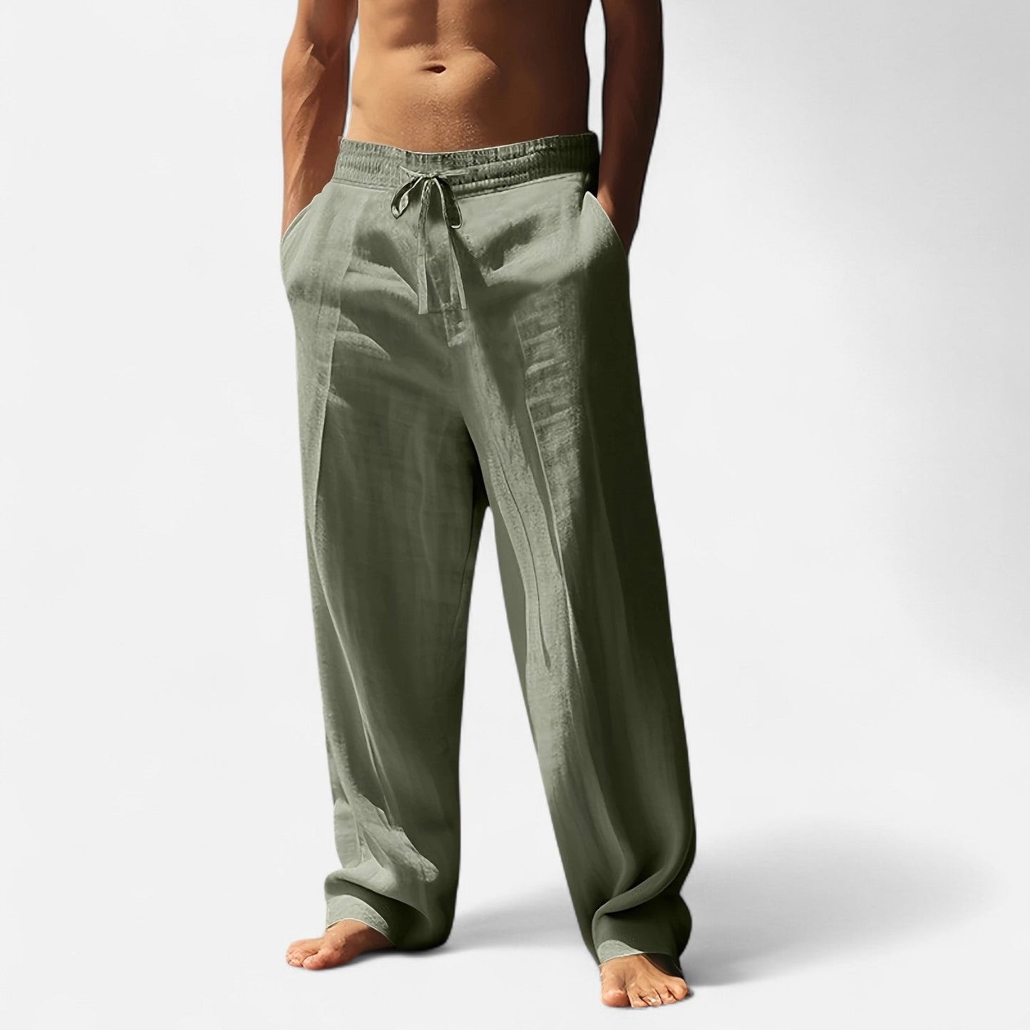 Men’s Linen Pants | Pantalon Large Homme en Lin | Confort Léger & Élégance Décontractée