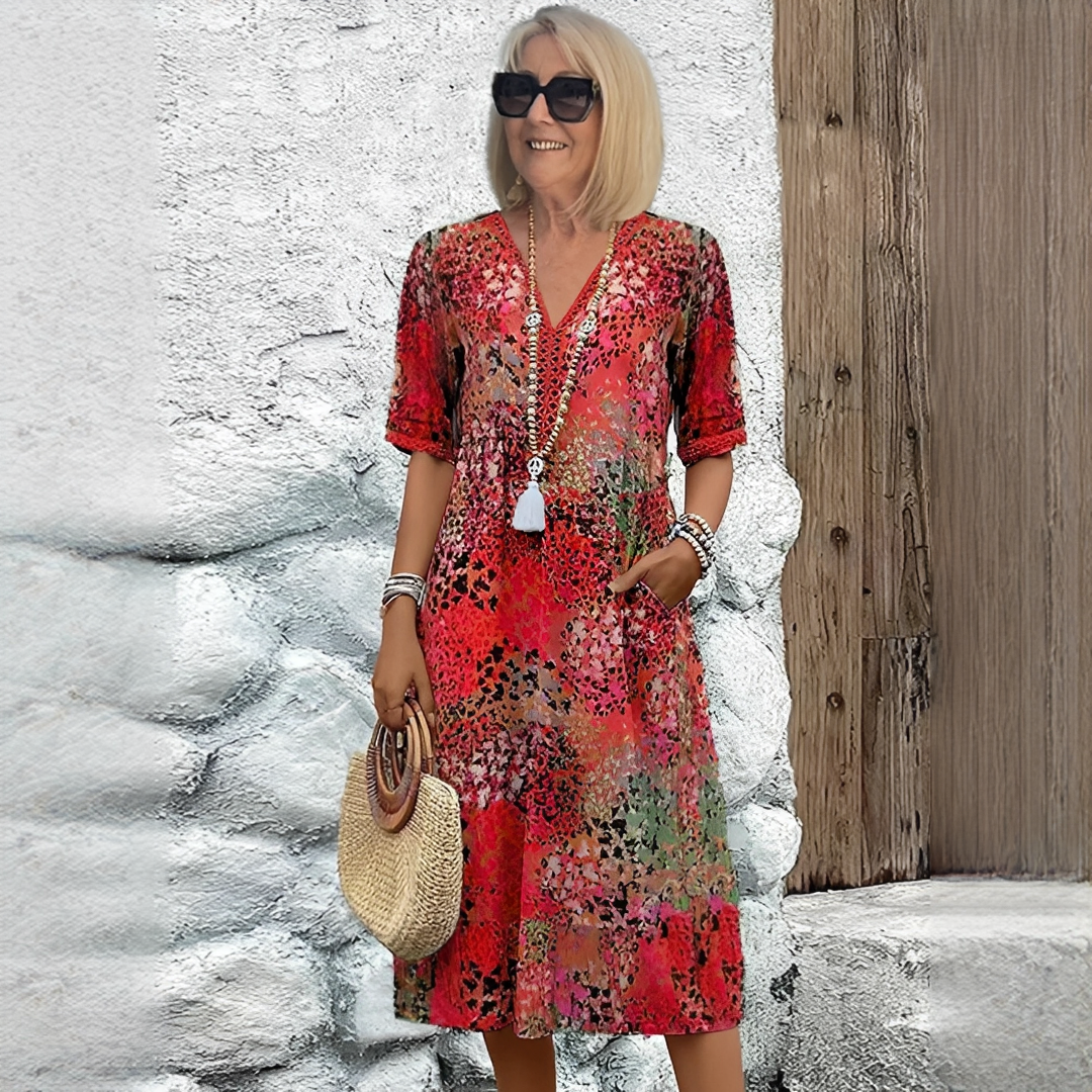 Robe d’Été Fleurie Femme – Style Léger pour les Journées Ensoleillées