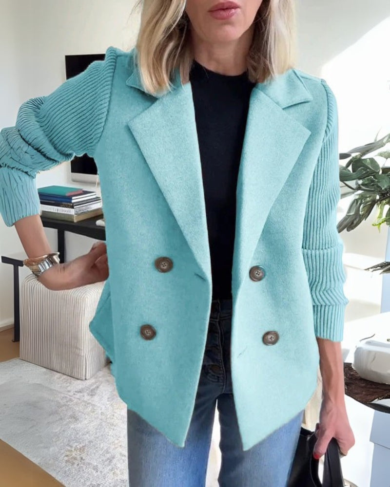Blazer Gilet Femme en Maille avec Revers Classique – Chic, Confortable & Polyvalent