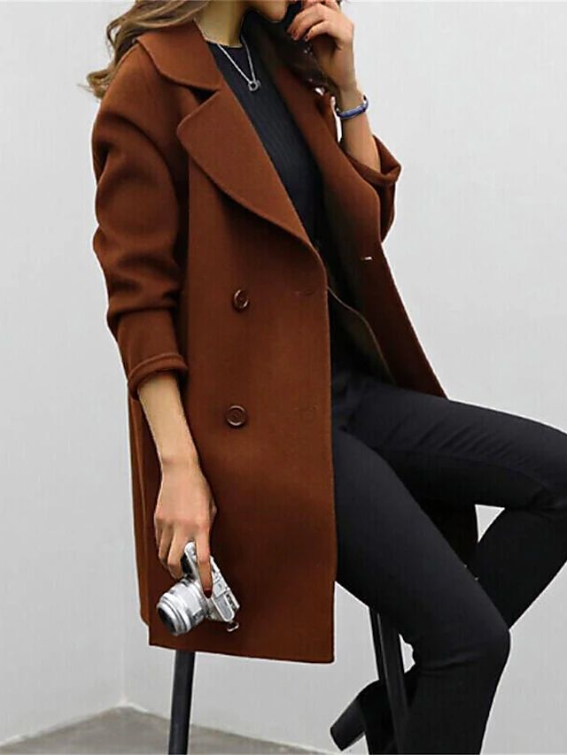 Geneva | Manteau Long Femme à Double Boutonnage avec Large Col
