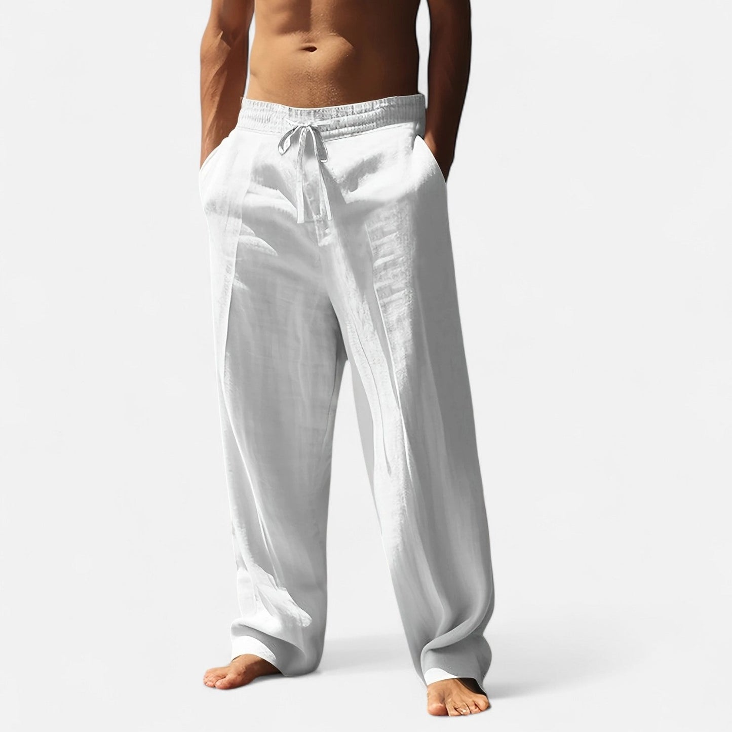 Men’s Linen Pants | Pantalon Large Homme en Lin | Confort Léger & Élégance Décontractée