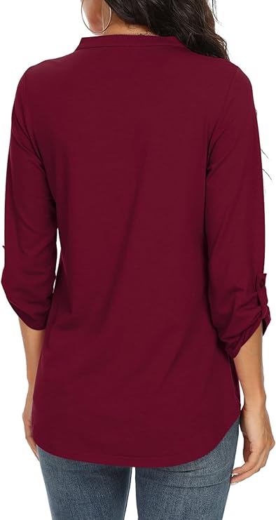 Blouse fluide à encolure en V – Légère, élégante & polyvalente