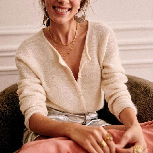 Emberline | Cardigan Femme Boutonné en Maille Douce Chaud et Confortable