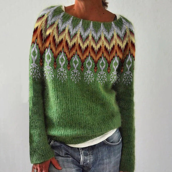 Natalia | Pull Femme Tricoté Chaud à Motifs Multiples, Style Élégant et Confortable