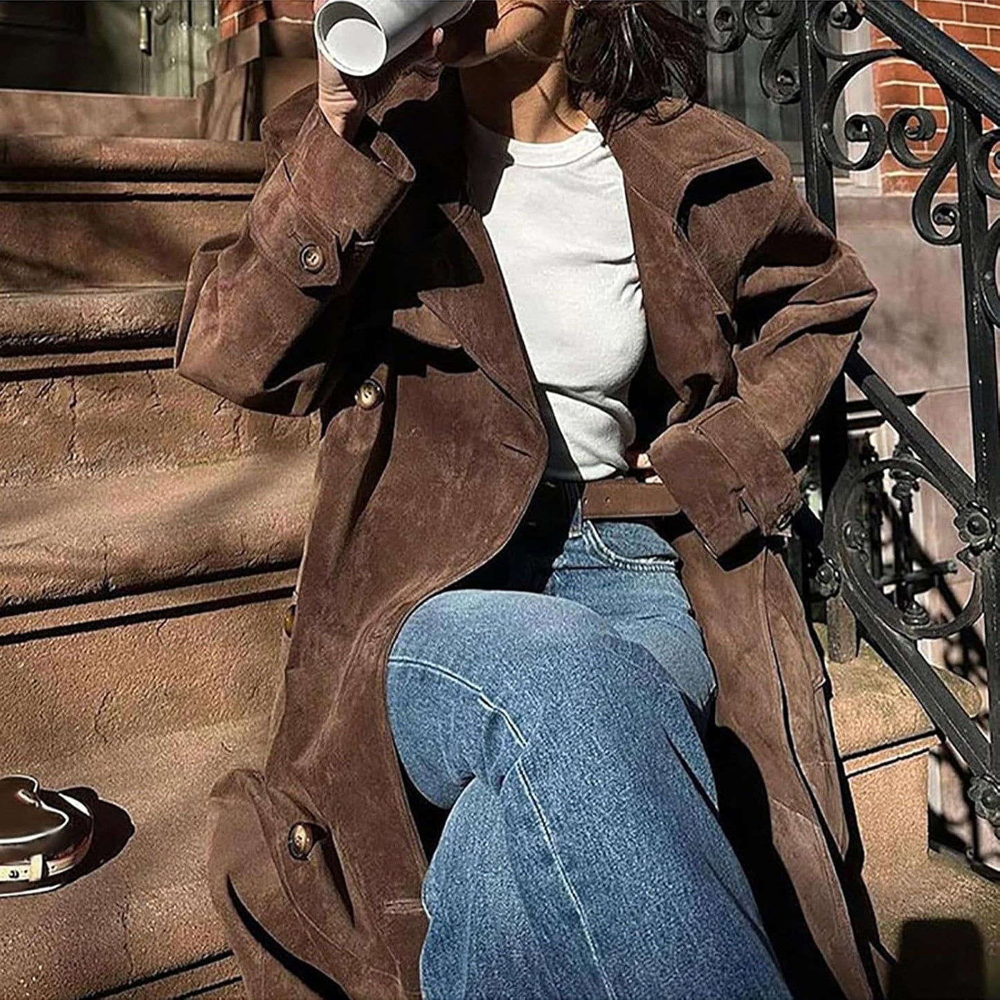 Trench Coat Femme Long avec Ceinture | Coupe Classique & Élégante