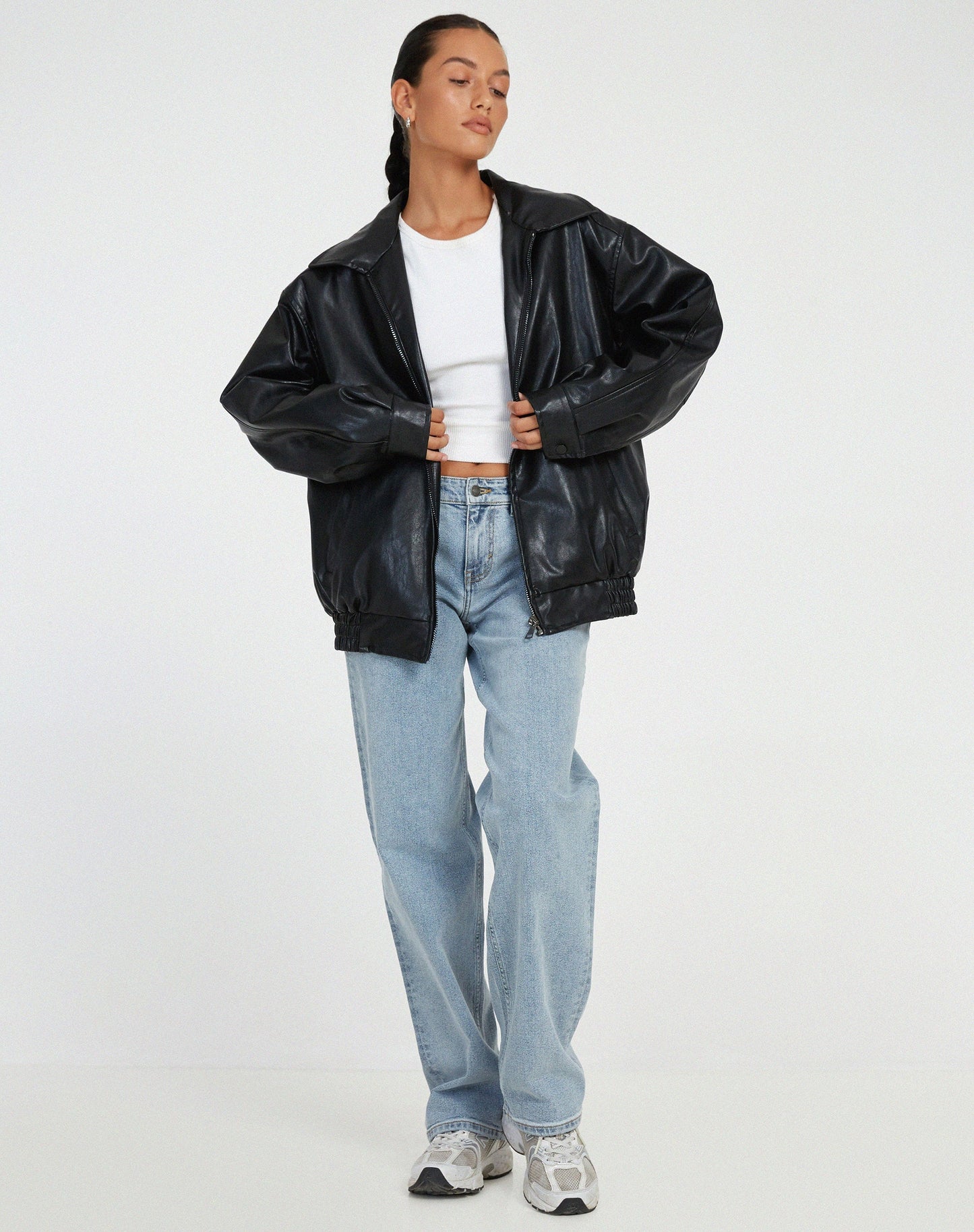 Axelle | Veste Oversize Élégante pour Femmes avec Col à Revers et Fermeture Zippée