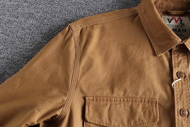 Cargo Shirt Homme | Chemise à Poches Style Utilitaire | Coton Premium Uni