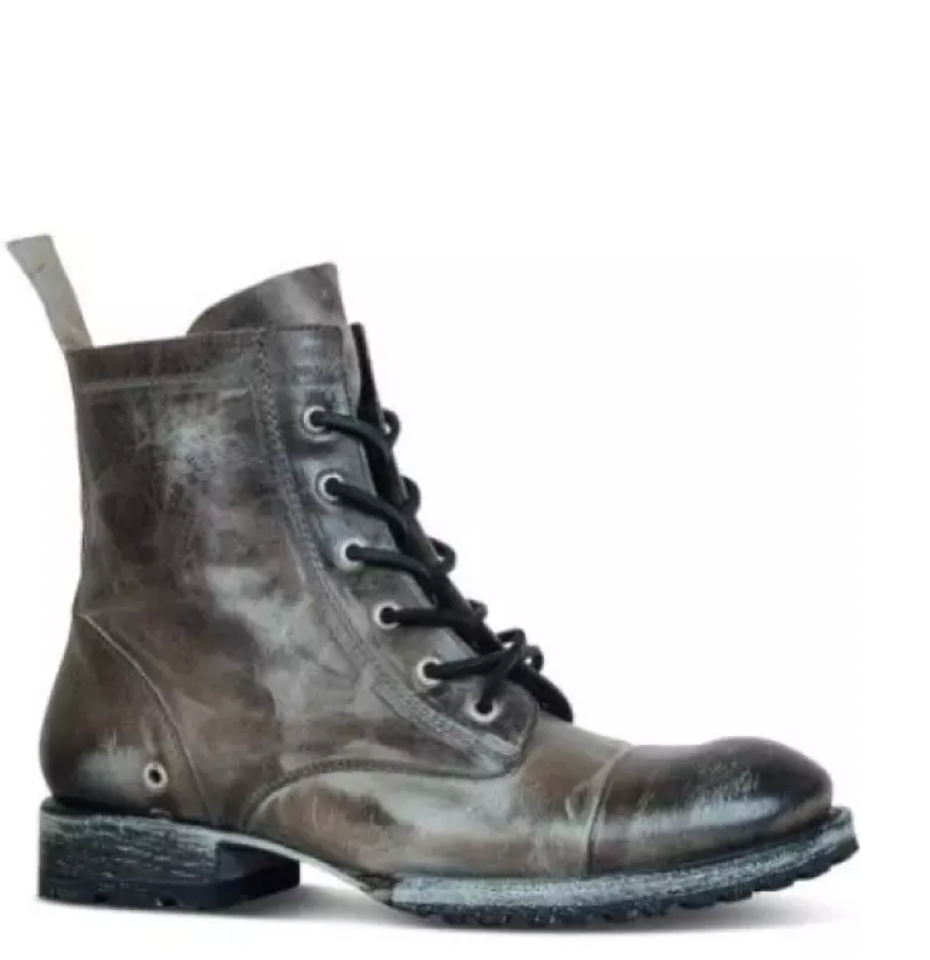 Bottes d’Hiver Vintage Homme en PU | Bottes Chaudes Style Rétro avec Doublure Confortable, Tige Haute et Semelle Robuste