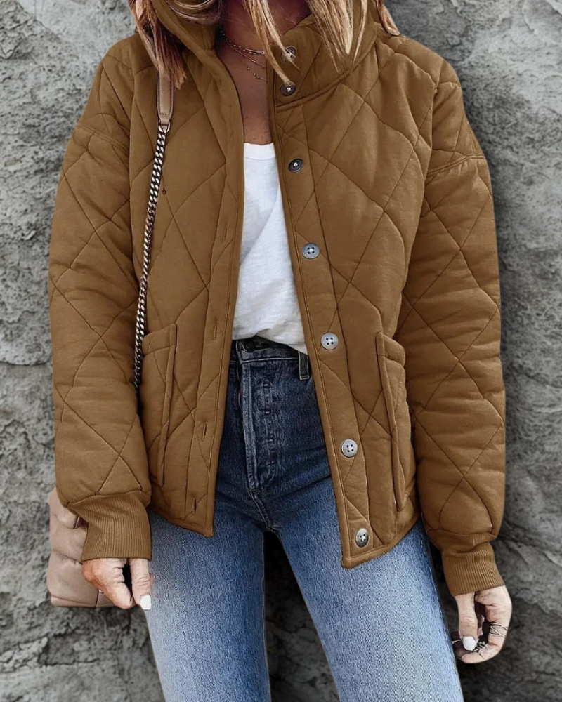 Carienne | Doudoune Femme Courte Matelassée avec Col Montant et Ourlet Ajustable