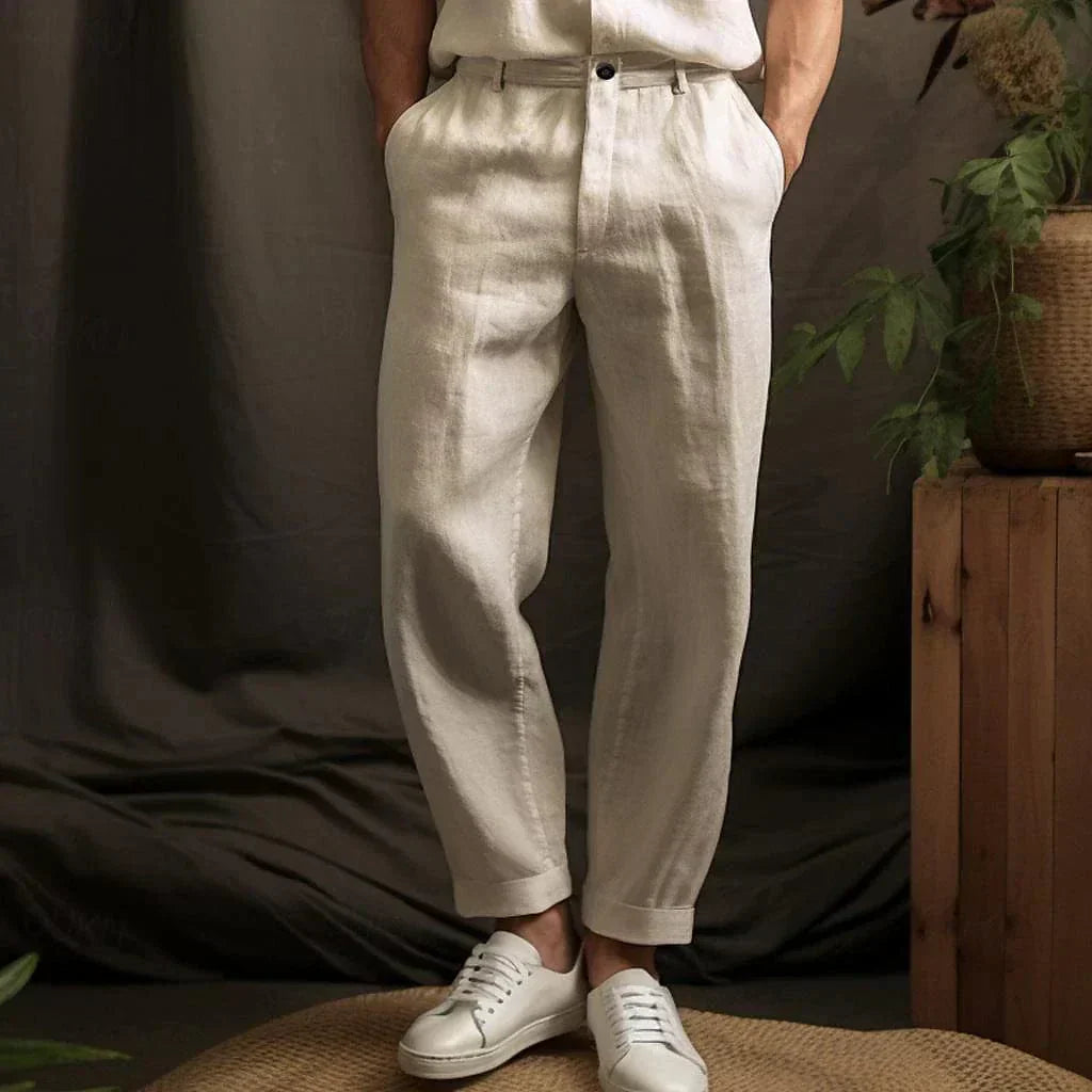 Casual Linen Pants | Pantalon en Lin Homme Décontracté | Léger et Respirant pour l’Été