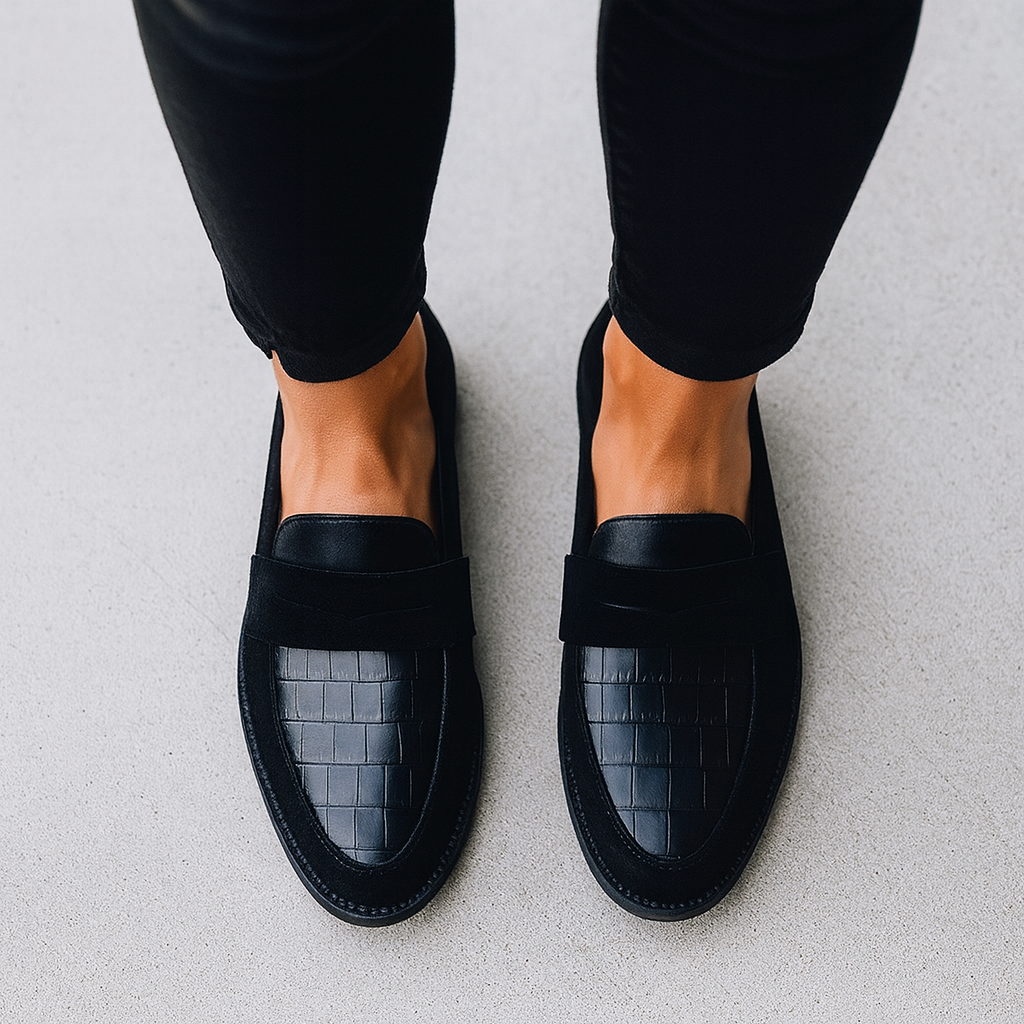 Clémentia | Mocassins Noirs Élégants pour Femme, Style Business Décontracté