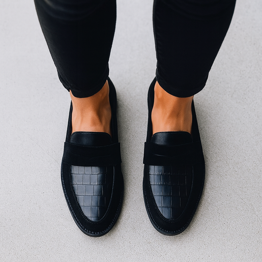 Clémentia | Mocassins Noirs Élégants pour Femme, Style Business Décontracté