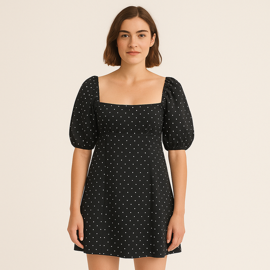 Mini robe Empire à pois