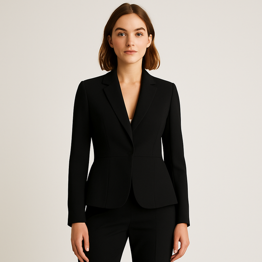 Blazer long en crêpe noir