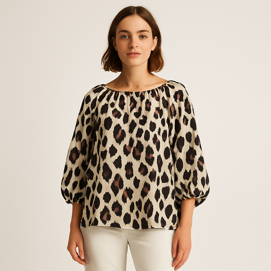 Chemisier tunique à imprimé animal abstrait