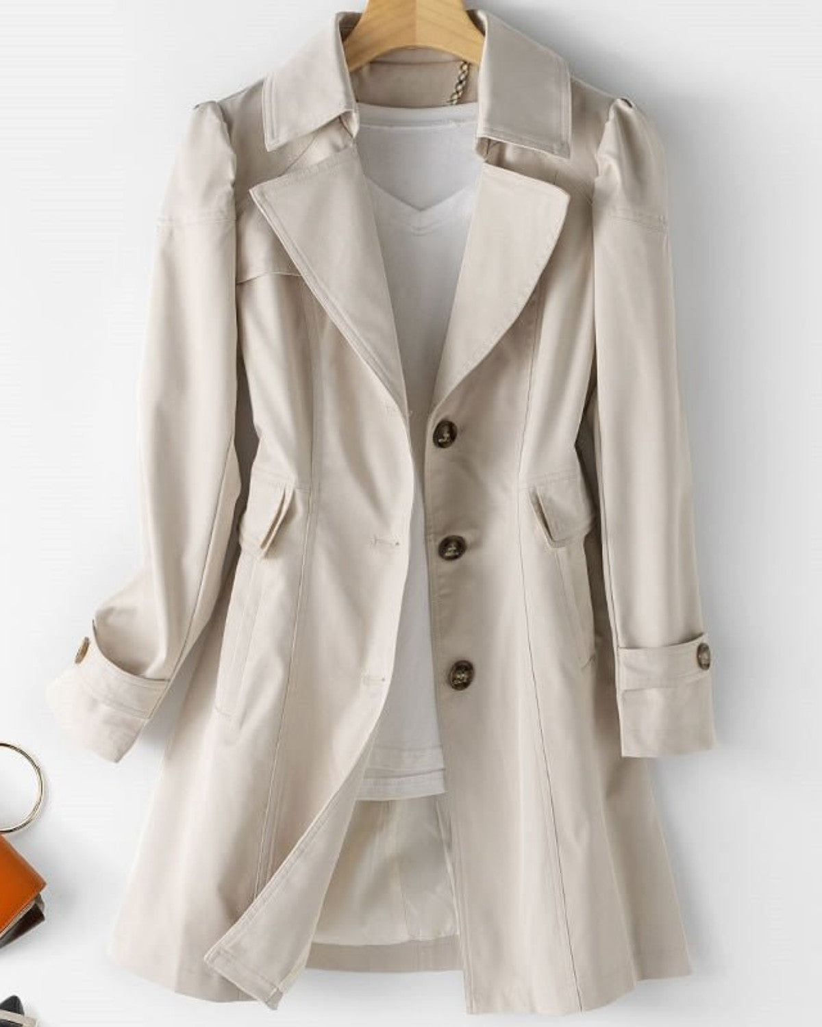 Mathilde | Trench Coat - Trench Classique Femme à Boutons avec Coupe Élégante