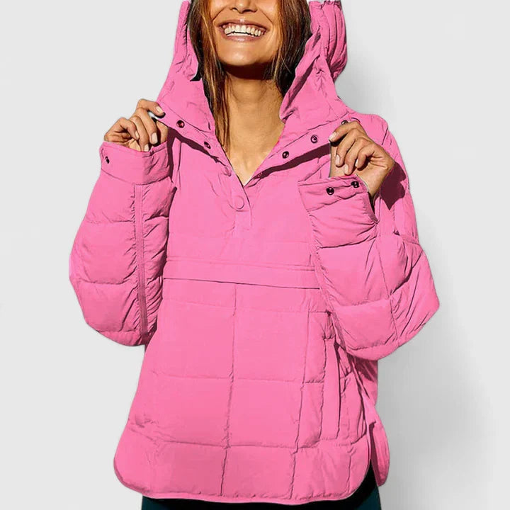 Doudoune femme matelassée légère | Veste puffer coupe relaxed & col montant
