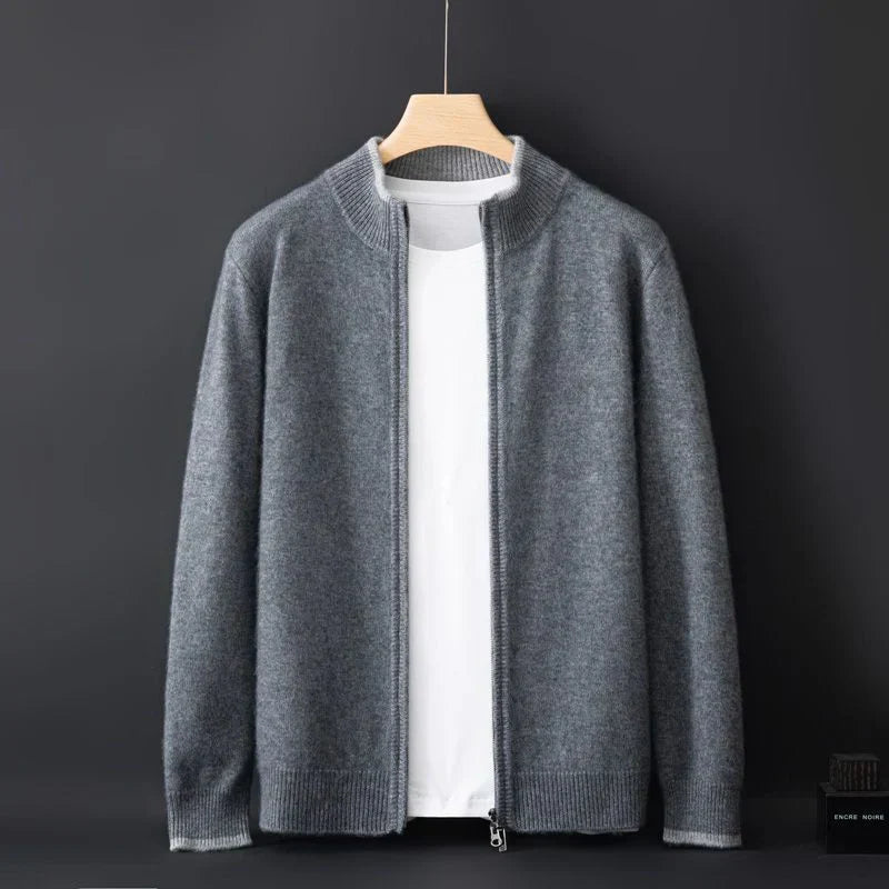 Edwin | Cardigan Homme Zippé Style Minimaliste avec Col Montant