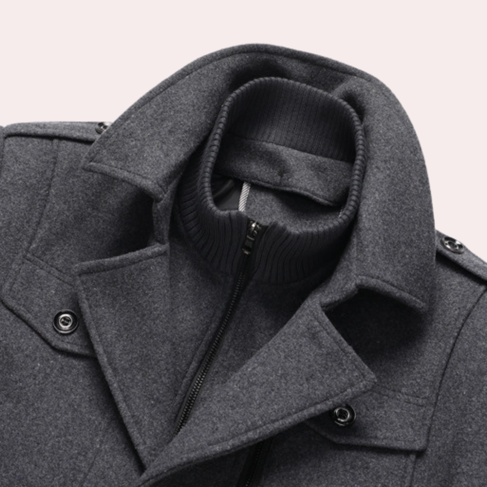 Manteau Hiver Homme | Col Double et Fermeture Zippée Stylée