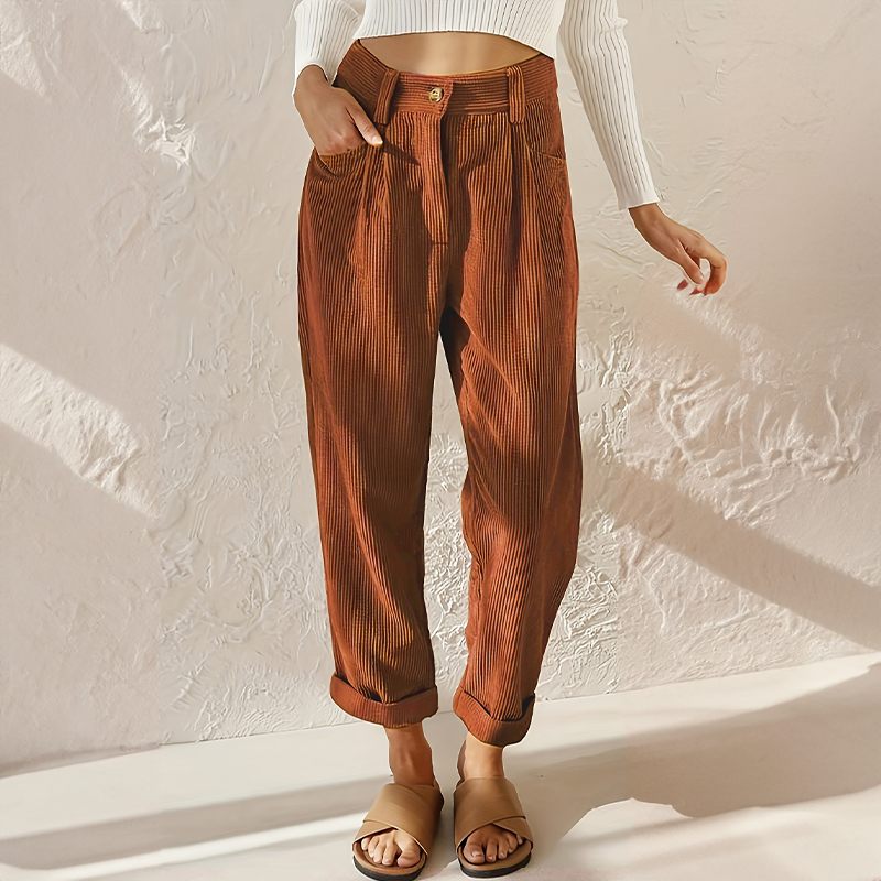 Pantalon taille haute coupe fluide – Confort, style & élégance décontractée