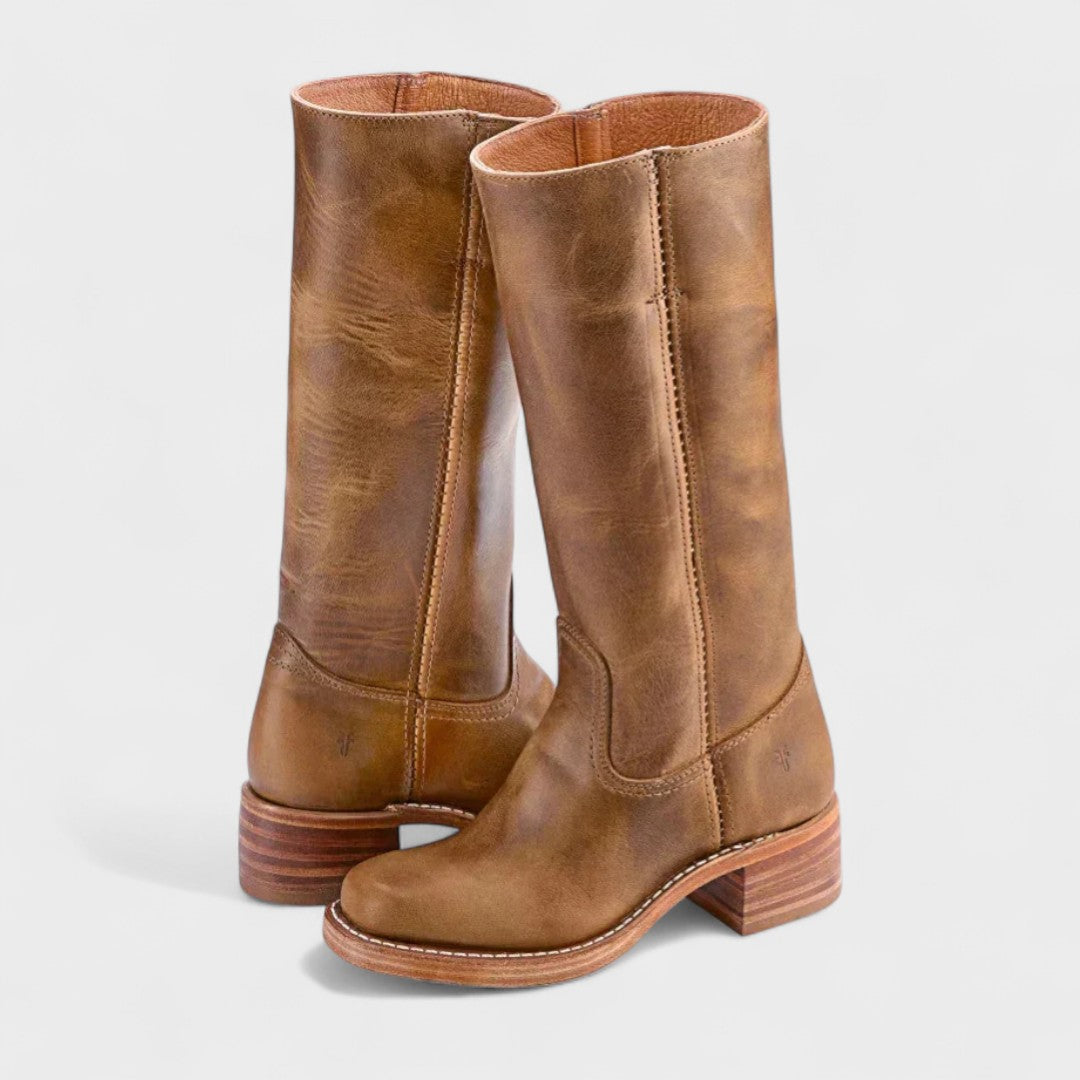 Bottes Femme Montantes | Talon Bloc et Cuir Synthétique