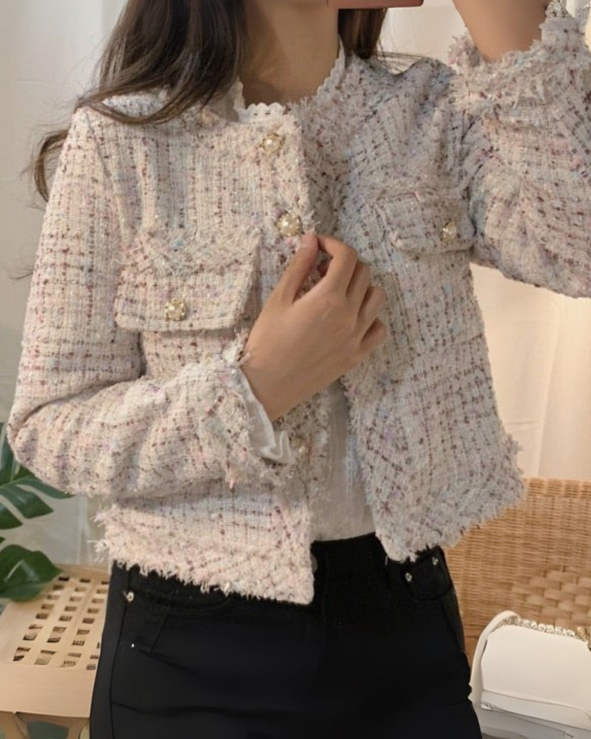 Patricia | Veste Tweed Boutonnée Élégante pour Femme, Style Intemporel