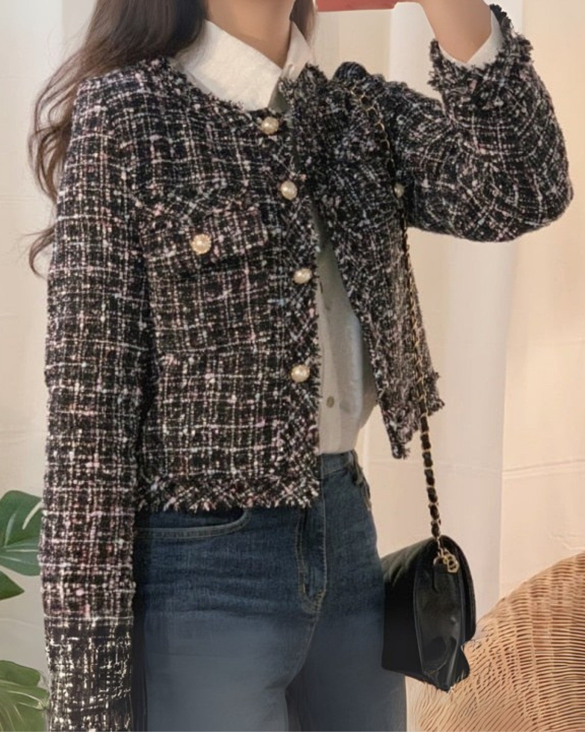 Patricia | Veste Tweed Boutonnée Élégante pour Femme, Style Intemporel