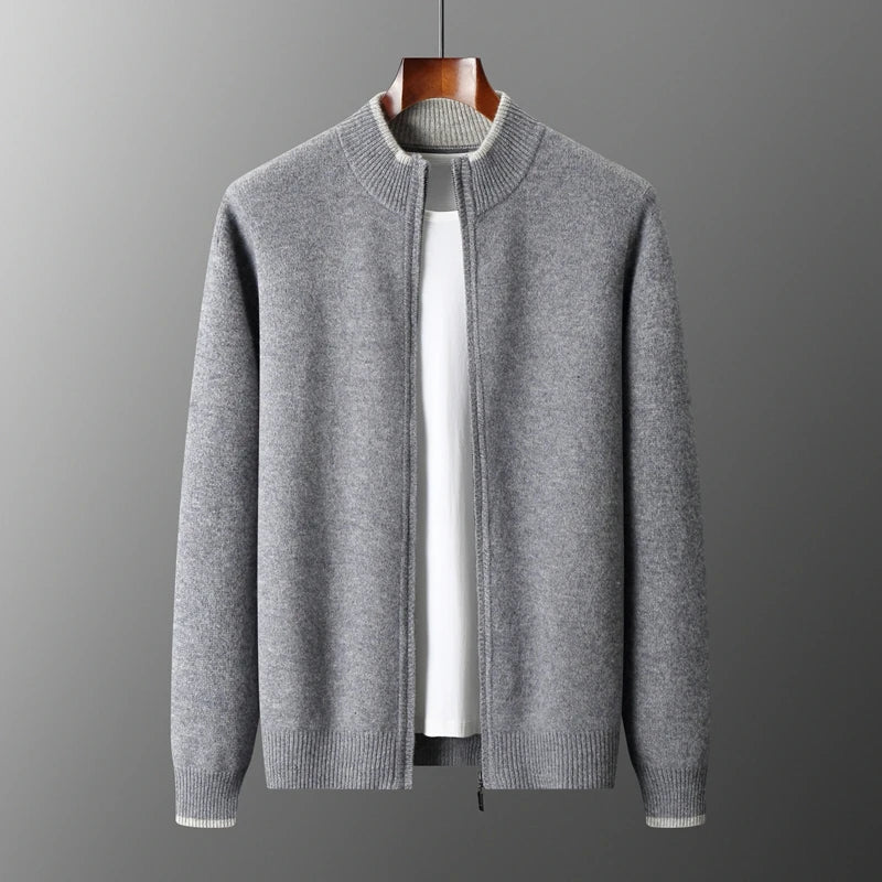 Edwin | Cardigan Homme Zippé Style Minimaliste avec Col Montant