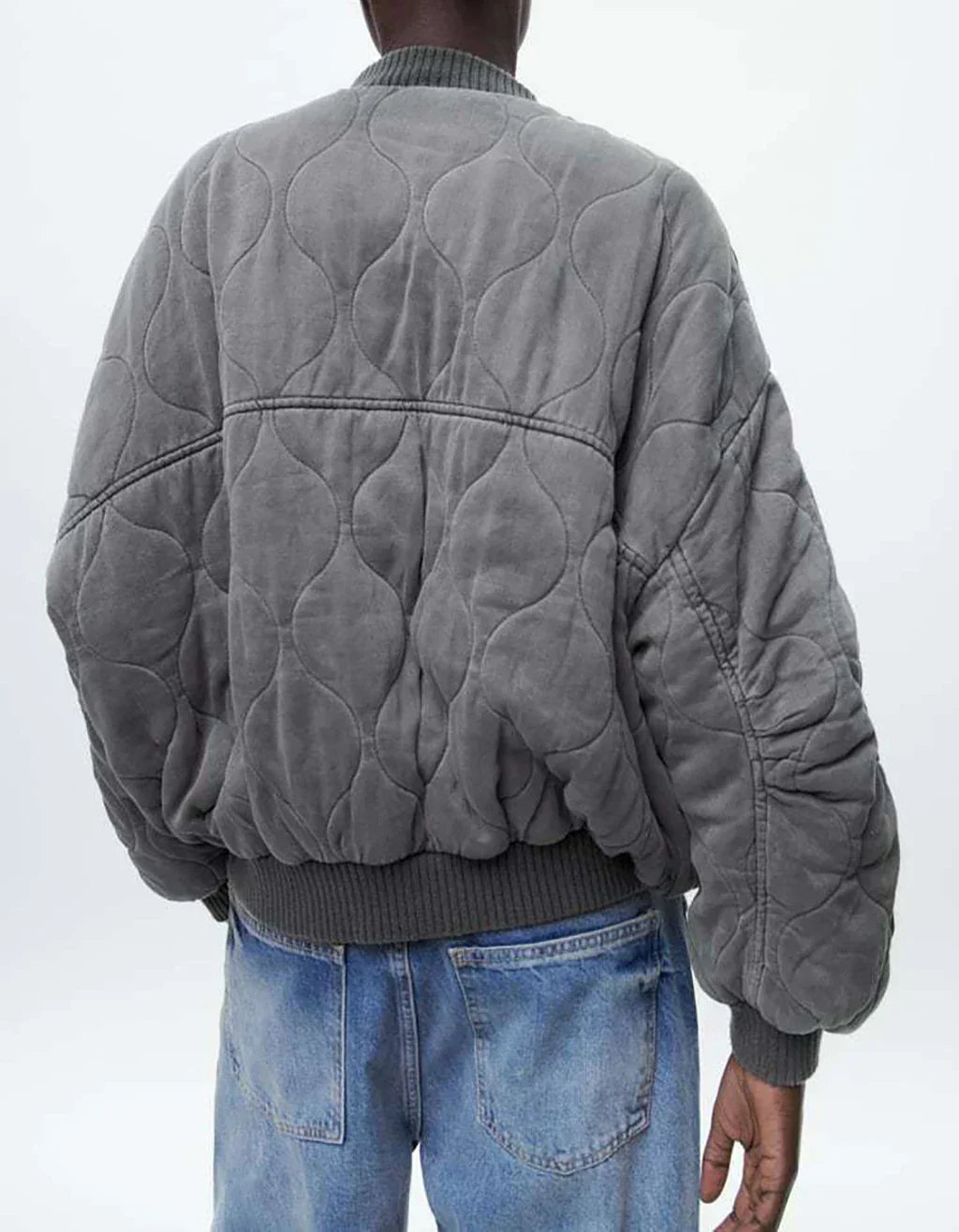 Hermine | Veste Femme Matelassée en Coton Gris