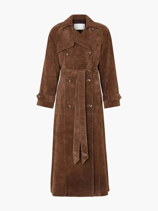 Trench Coat Femme Long avec Ceinture | Coupe Classique & Élégante