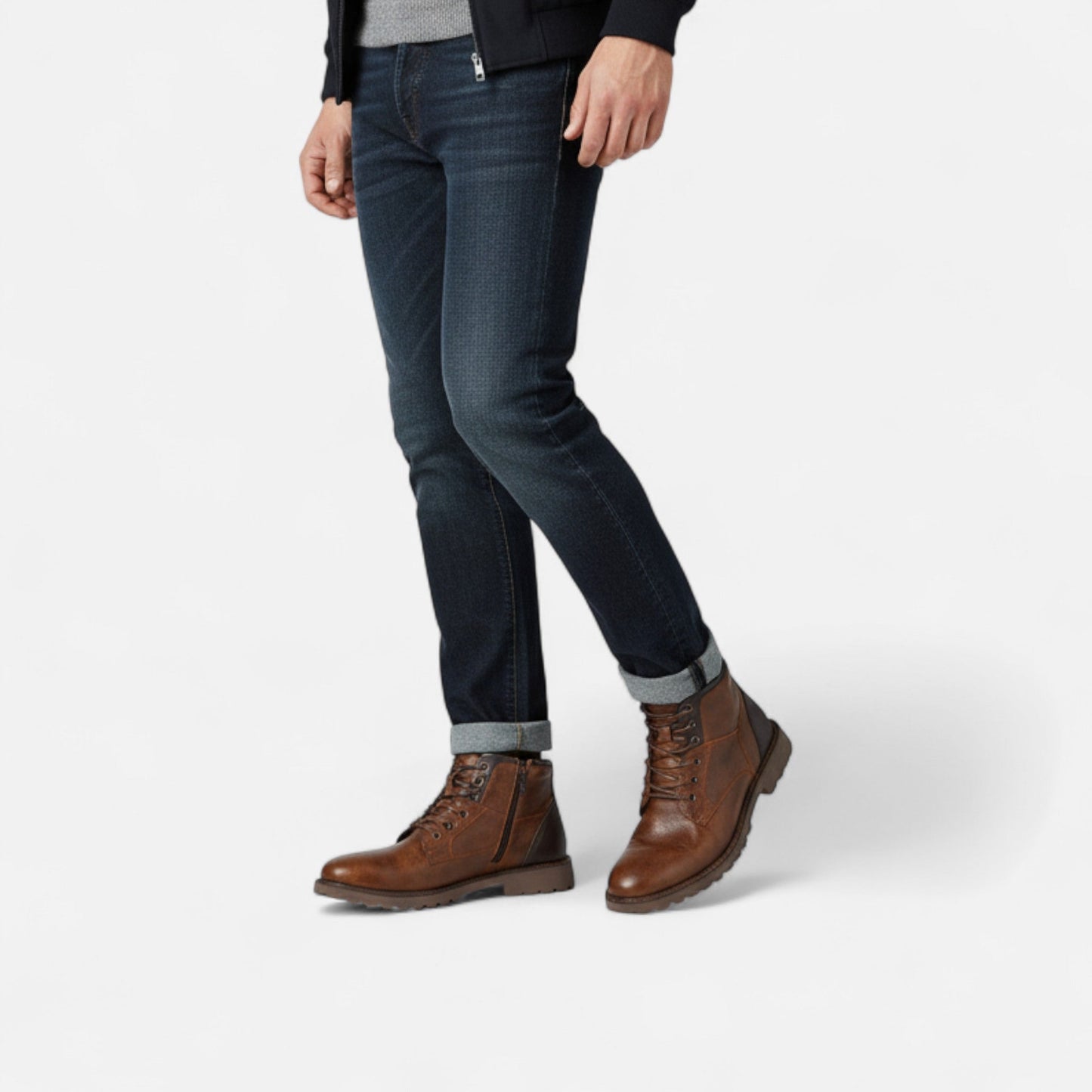 Vintage Leather Lace-Up Boots Homme | Bottines à Lacets avec Fermeture Éclair | Élégance Intemporelle & Résistance Moderne