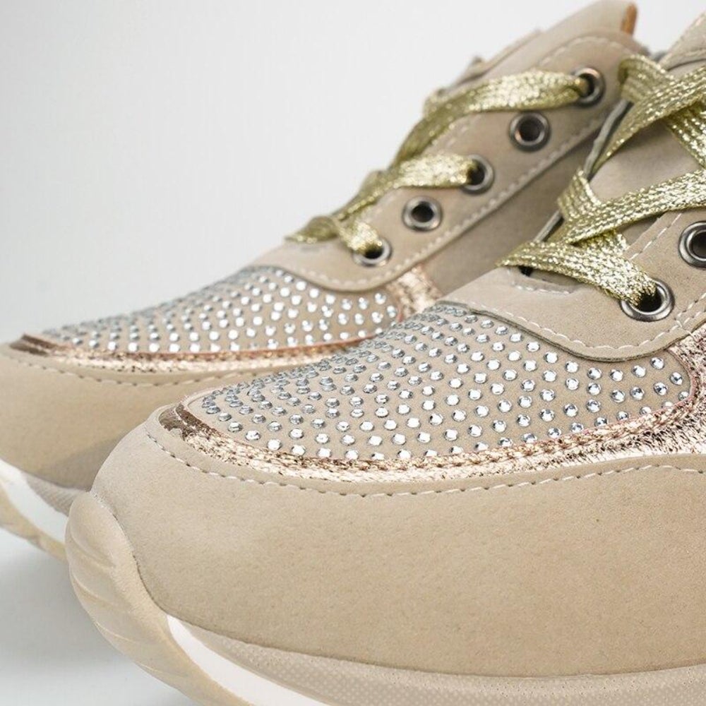 Natacha | Baskets Femme à Lacets avec Fermeture Éclair et Semelle Plateforme Confort