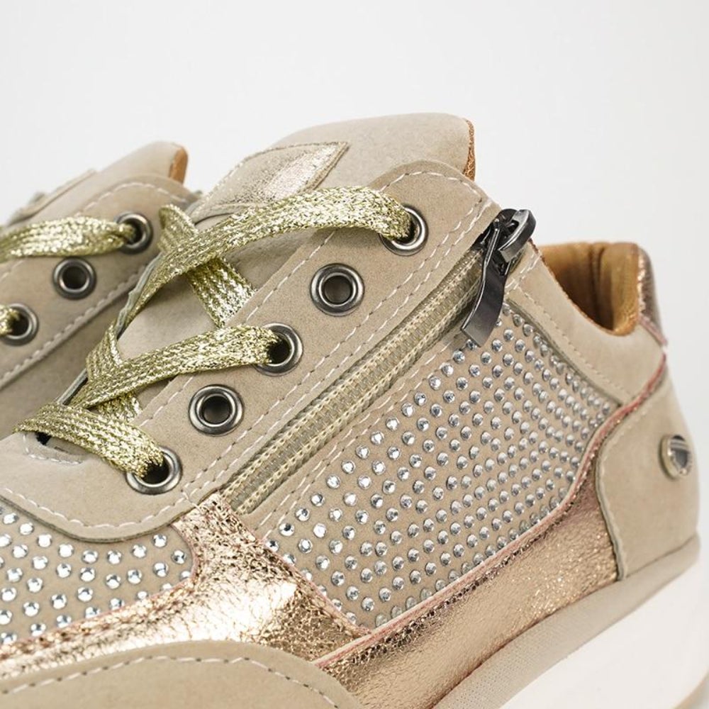 Natacha | Baskets Femme à Lacets avec Fermeture Éclair et Semelle Plateforme Confort
