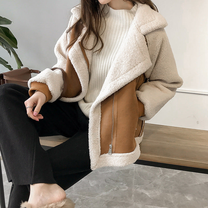 Manteau Femme Hiver | Manteau Teddy Doux et Chaud | Coupe Confortable avec Poches