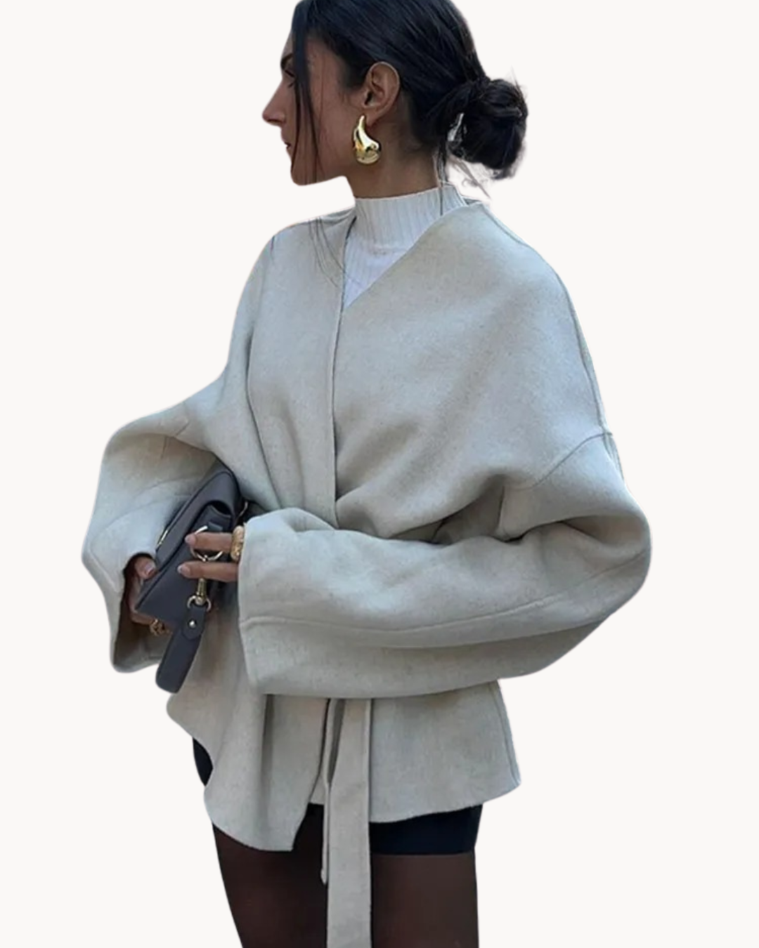 Veste Femme Ceinturée avec Grandes Poches | Coupe Oversize Chic et Moderne