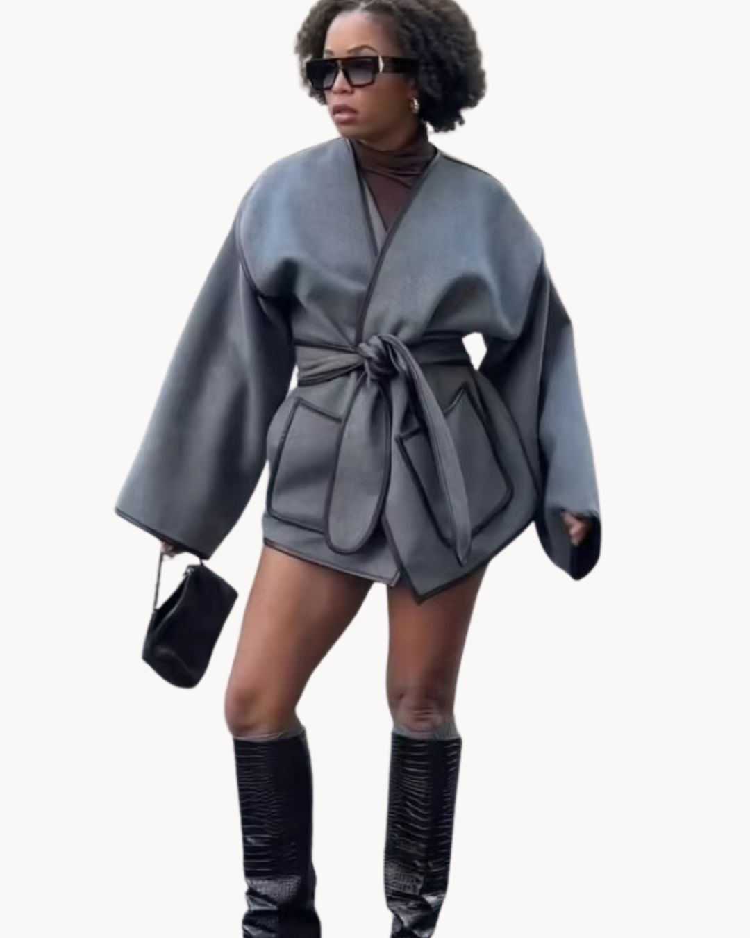 Veste Femme Ceinturée avec Grandes Poches | Coupe Oversize Chic et Moderne