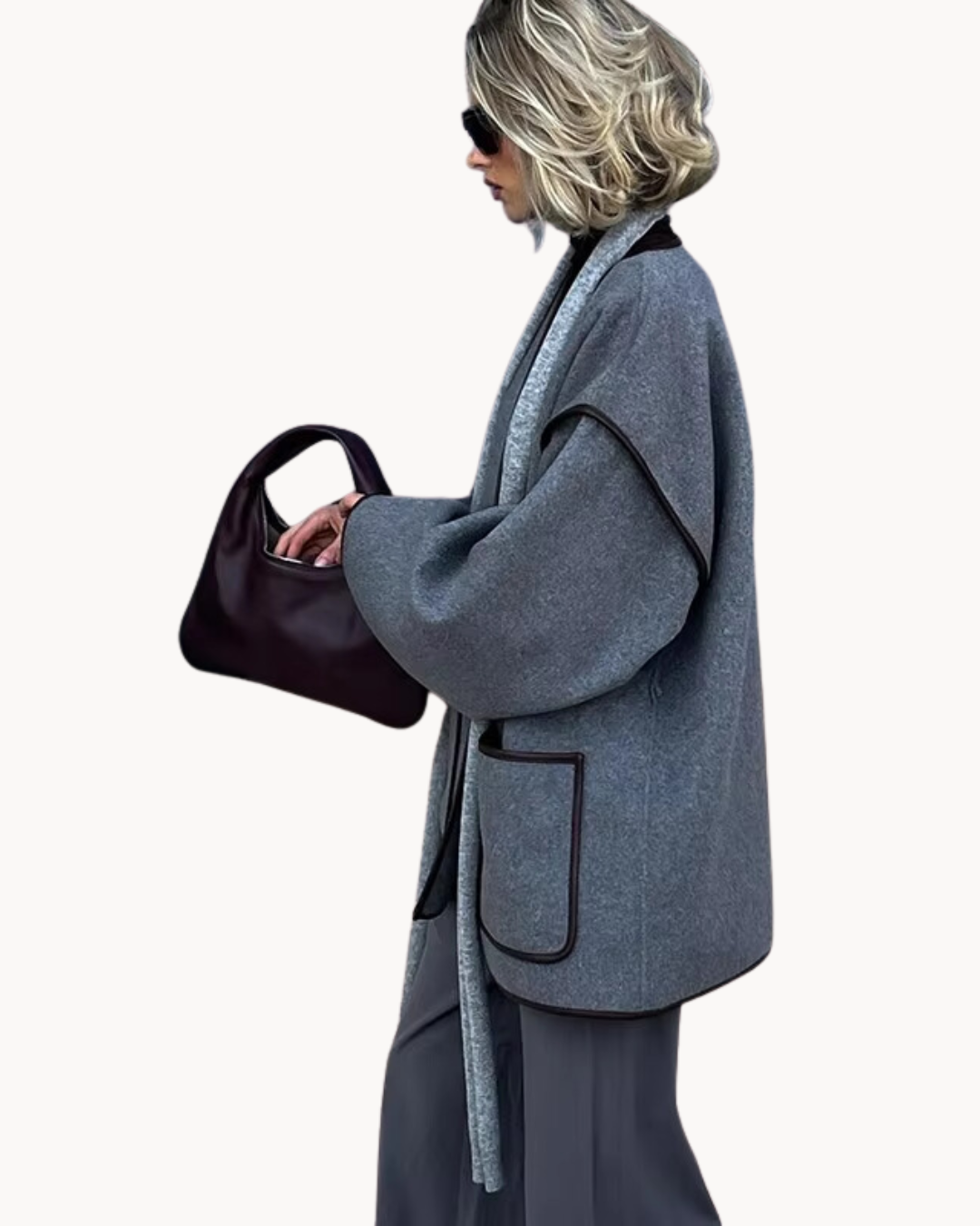 Veste Femme Ceinturée avec Grandes Poches | Coupe Oversize Chic et Moderne