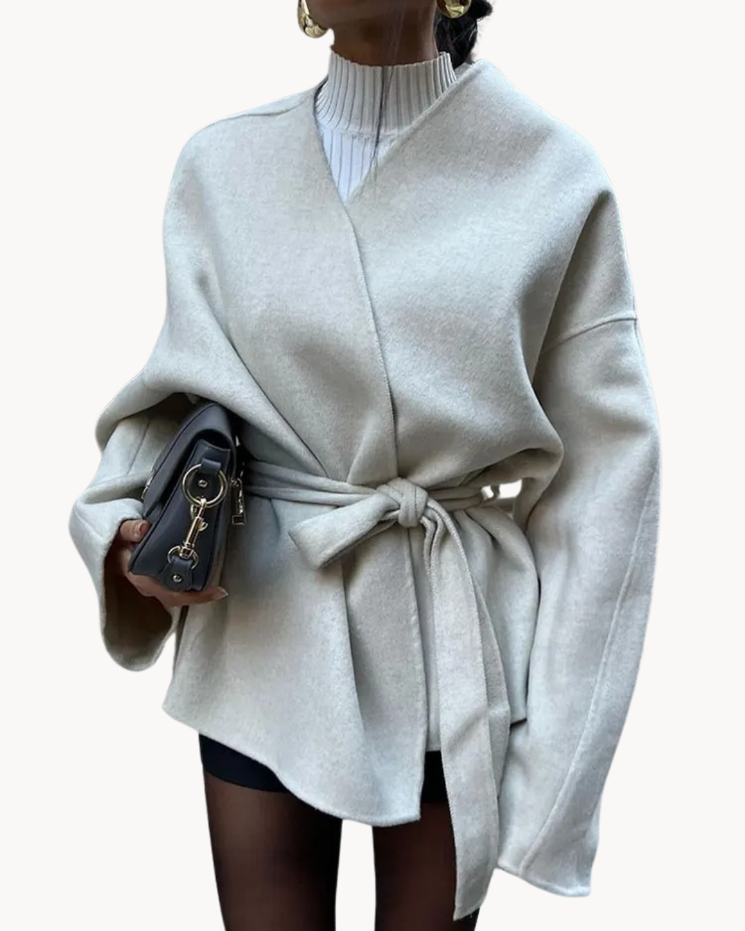 Veste Femme Ceinturée avec Grandes Poches | Coupe Oversize Chic et Moderne