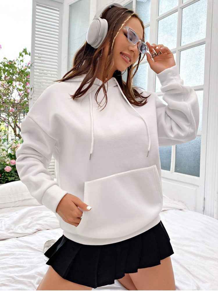 Aurélise | Hoodie Femme Oversize avec Capuche, Poches Kangourou et Imprimé “Love Yourself”