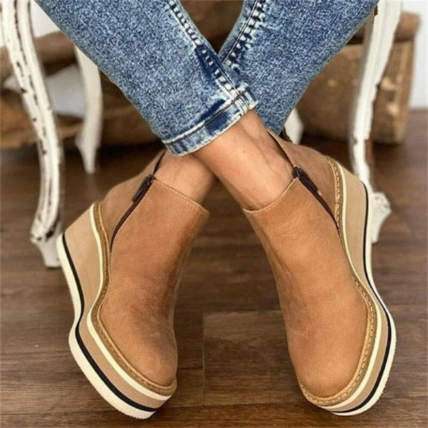 Aimée | Bottines Plateformes Élégantes avec Fermeture Éclair Latérale pour Femme
