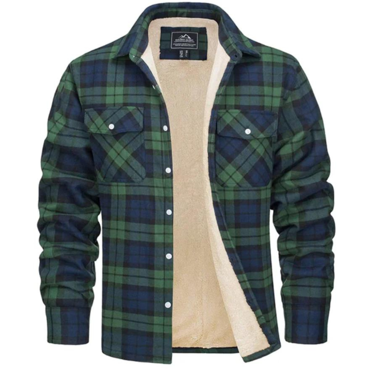 Ambroise | Veste Chemise Homme à Carreaux Hiver avec Boutons et Doublure Chaude Polaire